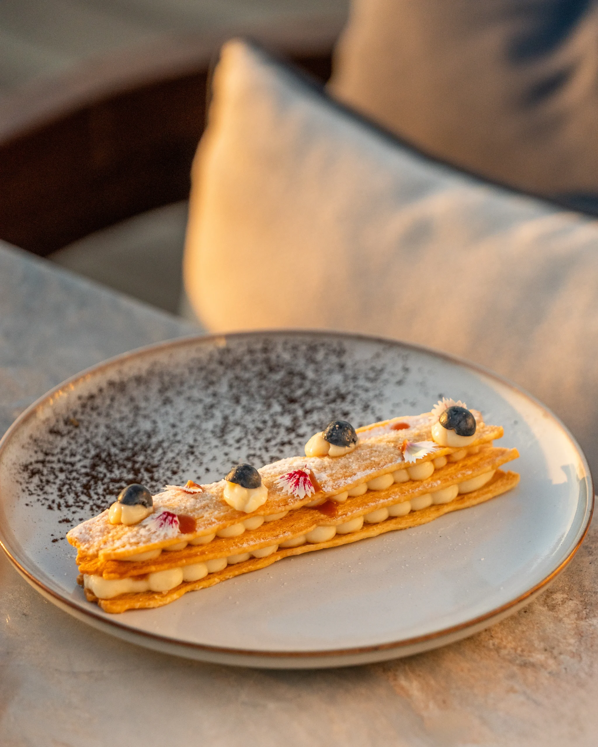 plate with desert
