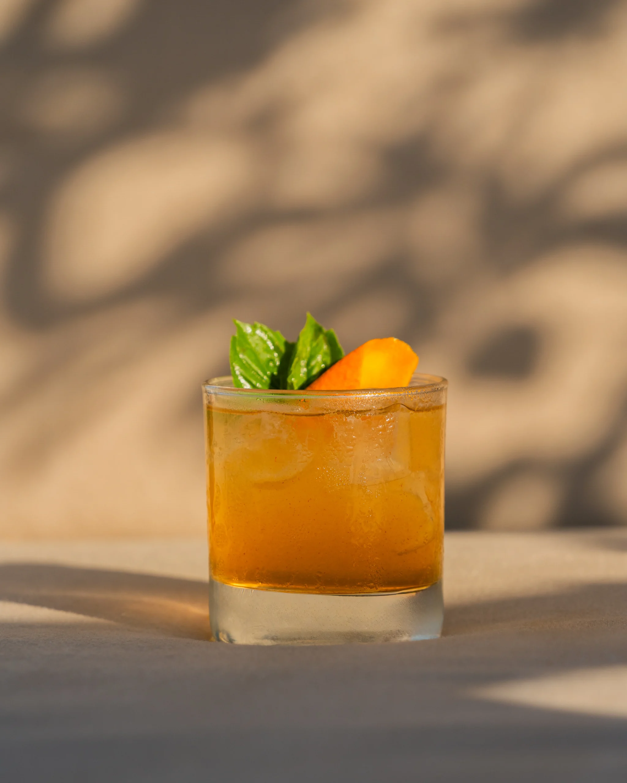 orange juice with mint and lemon
